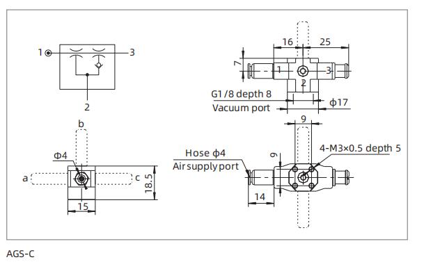 Vacuum Generator Dimensions