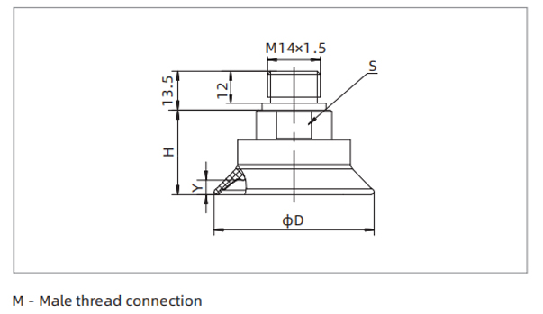 Dimensions Flat Suction Cup Speical for Metal Sheet SFF