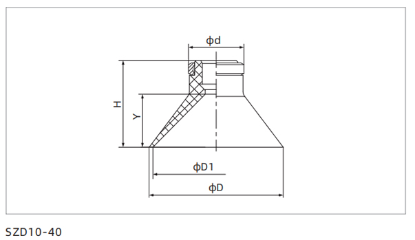 Dimensions Standard Suction Cup SZD10-40