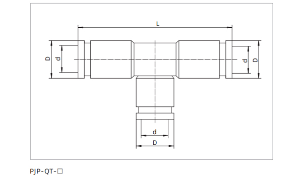 Dimensions PJP Series Universal One-touch Fitting PJP-QT