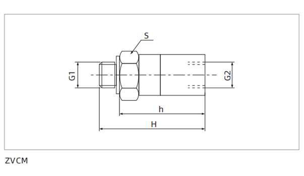 Dimensions ZVCM Series Non-Return Valve