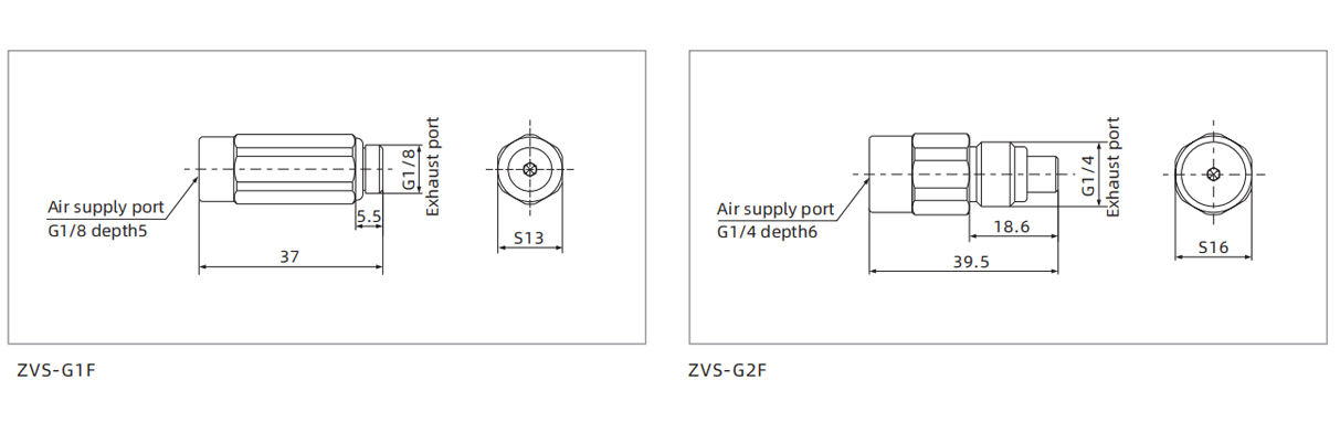 Dimensions ZVS Series Fast Blow-off Valve